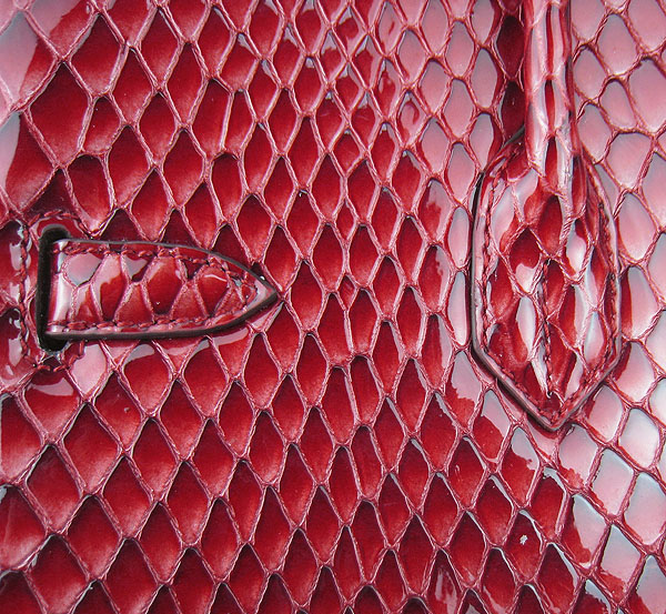High Quality Fake Hermes Birkin 35CM Fish Veins Leather Bag Red 6089 - Click Image to Close